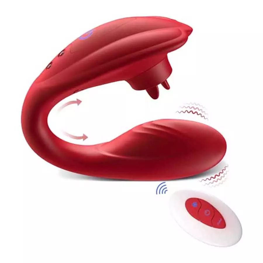 Remote Control Vibrator,Sex Toys for Couples with 10 Licking and Vibration Modes,Female Clitoris G-Spot Vibrating Stimulator,Wea