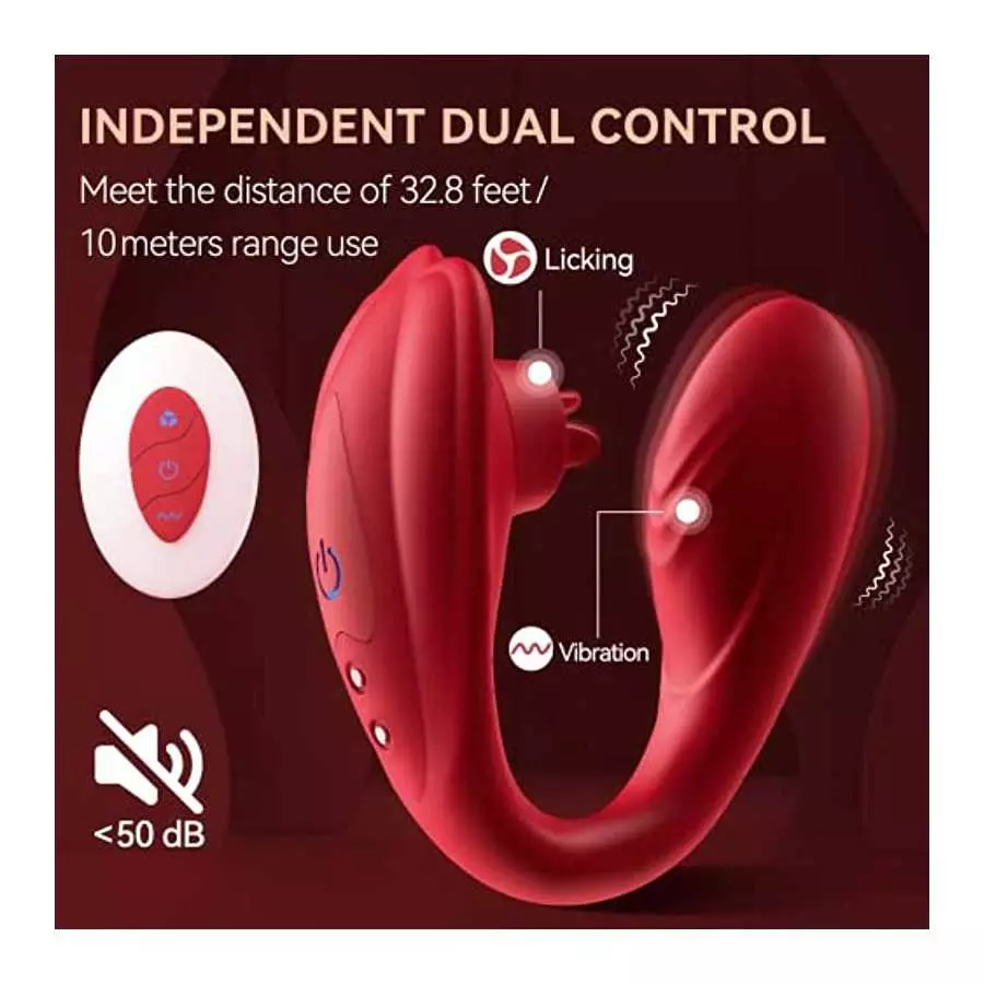 Remote Control Vibrator,Sex Toys for Couples with 10 Licking and Vibration Modes,Female Clitoris G-Spot Vibrating Stimulator,Wea