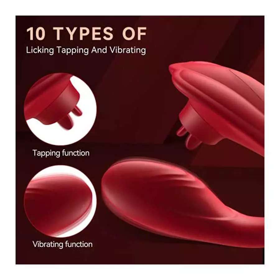 Remote Control Vibrator,Sex Toys for Couples with 10 Licking and Vibration Modes,Female Clitoris G-Spot Vibrating Stimulator,Wea