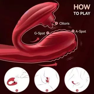 Remote Control Vibrator,Sex Toys for Couples with 10 Licking and Vibration Modes,Female Clitoris G-Spot Vibrating Stimulator,Wea