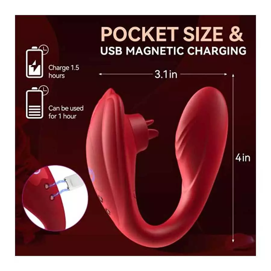 Remote Control Vibrator,Sex Toys for Couples with 10 Licking and Vibration Modes,Female Clitoris G-Spot Vibrating Stimulator,Wea