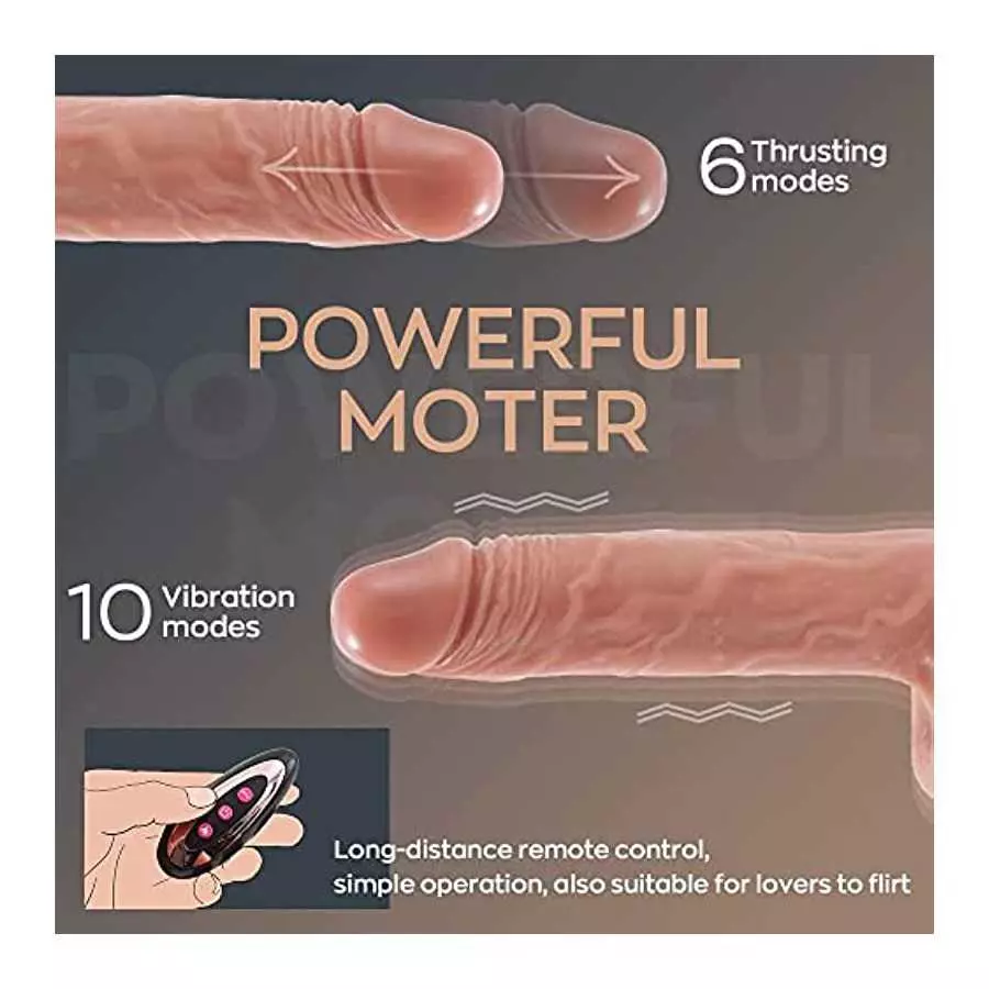 Realistic Thrusting Dildo Vibrator with 360° Rotation and Heating, Telescopic Vibrating Dildos for G-Spot Anal Play, Automatic S