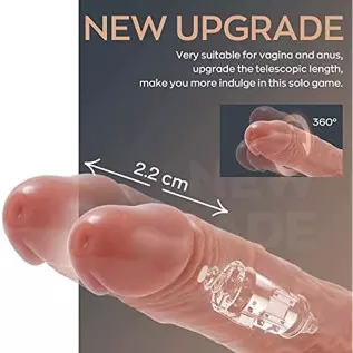 Realistic Thrusting Dildo Vibrator with 360° Rotation and Heating, Telescopic Vibrating Dildos for G-Spot Anal Play, Automatic S Realistic Thrusting Dildo Vibrator with 360° Rotation and Heating, Telescopic Vibrating Dildos for G-Spot Anal Play, Automatic S