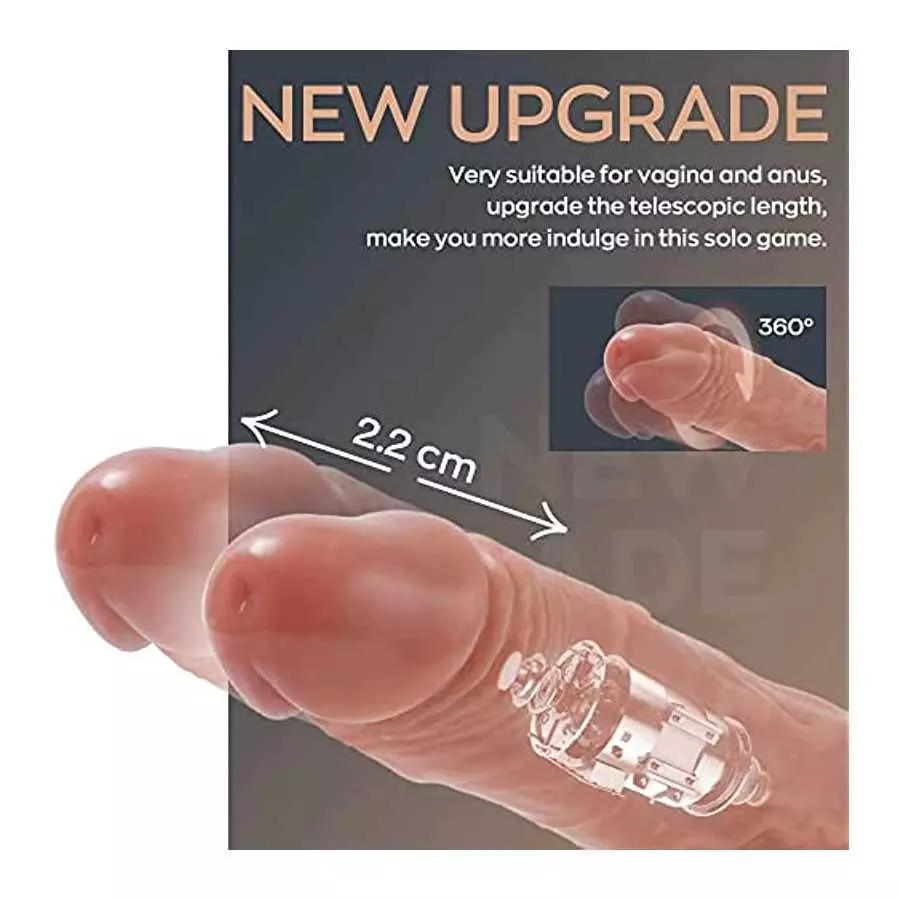 Realistic Thrusting Dildo Vibrator with 360° Rotation and Heating, Telescopic Vibrating Dildos for G-Spot Anal Play, Automatic S
