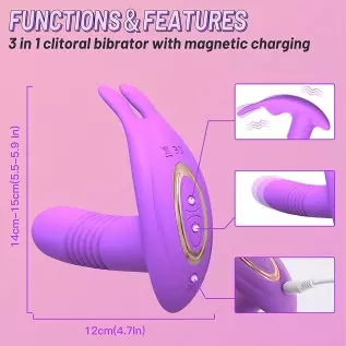 Wearable Vibrator with Rotation Balls Inside The Dildo,Quiet Panty Vibrator with Remote, Butterfly Vibrator 10 Thrusting & 10 Vi Wearable Vibrator with Rotation Balls Inside The Dildo,Quiet Panty Vibrator with Remote, Butterfly Vibrator 10 Thrusting & 10 Vi