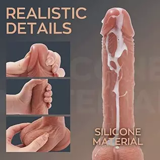 Realistic Thrusting Dildo Vibrator with 360° Rotation and Heating, Telescopic Vibrating Dildos for G-Spot Anal Play, Automatic S Realistic Thrusting Dildo Vibrator with 360° Rotation and Heating, Telescopic Vibrating Dildos for G-Spot Anal Play, Automatic S