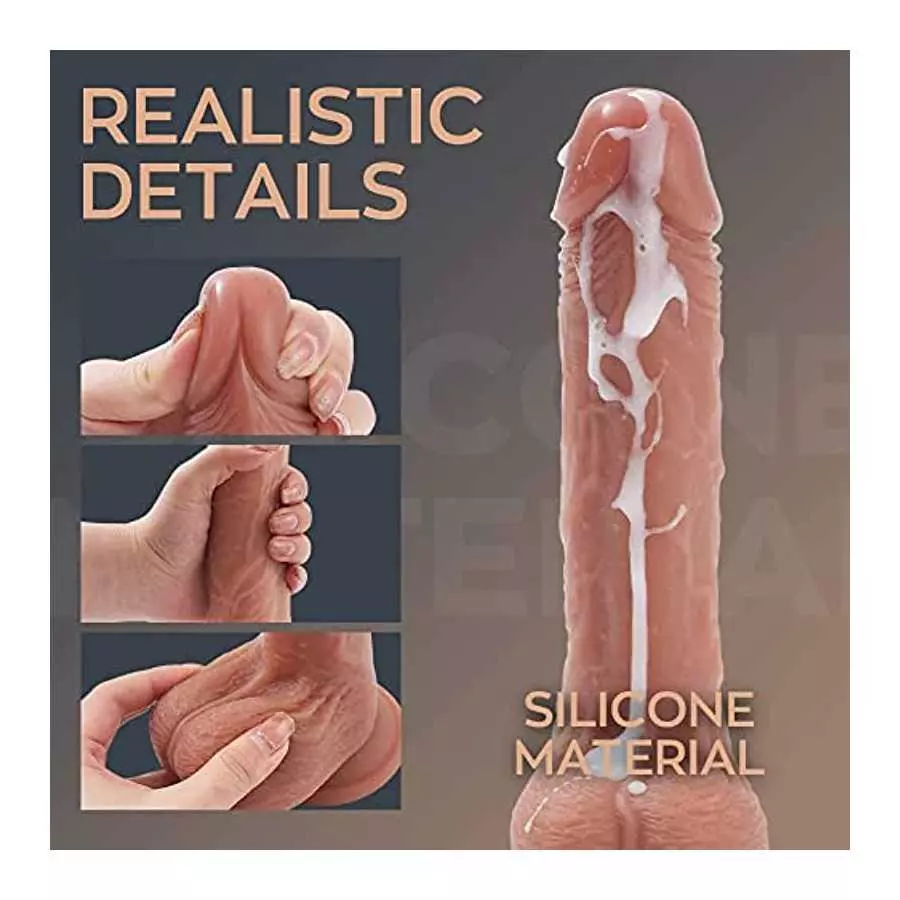 Realistic Thrusting Dildo Vibrator with 360° Rotation and Heating, Telescopic Vibrating Dildos for G-Spot Anal Play, Automatic S