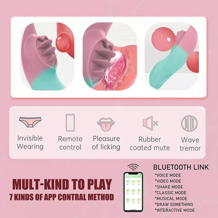 Lircnouan Women Sex Toys, Clitoral Stimulation, APP Remote Control Vibratiers for Women Couples with 9 Modes, Quiet & Closedfit,