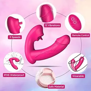 Wearable Clitoral G Spot Butterfly Vibrator with Tongue, Wireless Remote Control Nipple Stimulator with 12 Powerful Vibrations, Wearable Clitoral G Spot Butterfly Vibrator with Tongue, Wireless Remote Control Nipple Stimulator with 12 Powerful Vibrations,