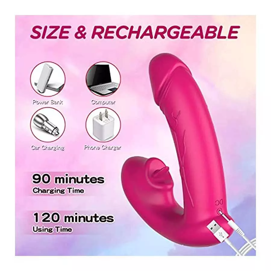 Wearable Clitoral G Spot Butterfly Vibrator with Tongue, Wireless Remote Control Nipple Stimulator with 12 Powerful Vibrations, 