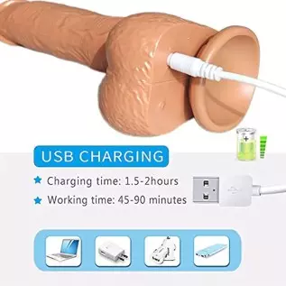 PowerRider Realistic Dildo Thrusting Vibrator Sex Toy for Women, Vibrating Dildo for Clitoral G-spot Anal Stimulation with Tongu PowerRider Realistic Dildo Thrusting Vibrator Sex Toy for Women, Vibrating Dildo for Clitoral G-spot Anal Stimulation with Tongu