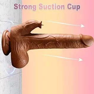 PowerRider Realistic Dildo Thrusting Vibrator Sex Toy for Women, Vibrating Dildo for Clitoral G-spot Anal Stimulation with Tongu PowerRider Realistic Dildo Thrusting Vibrator Sex Toy for Women, Vibrating Dildo for Clitoral G-spot Anal Stimulation with Tongu