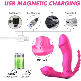 3 in 1 G Spot Vibrator - Adult Rose Sex Toys Wearable Panty Vibrator Sex Stimulator with 9 Vibrating Modes Waterproof Rechargeab 3 in 1 G Spot Vibrator - Adult Rose Sex Toys Wearable Panty Vibrator Sex Stimulator with 9 Vibrating Modes Waterproof Rechargeab