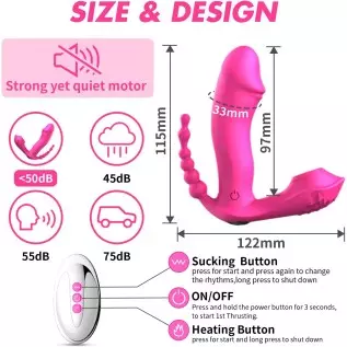3 in 1 G Spot Vibrator - Adult Rose Sex Toys Wearable Panty Vibrator Sex Stimulator with 9 Vibrating Modes Waterproof Rechargeab 3 in 1 G Spot Vibrator - Adult Rose Sex Toys Wearable Panty Vibrator Sex Stimulator with 9 Vibrating Modes Waterproof Rechargeab