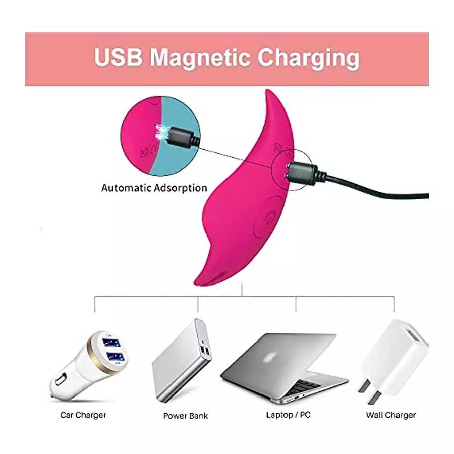 Wearable Clitoral Stimulator Butterfly Vibrator with Remote Control,Rechargeable Waterproof Panties Vibrator for Women