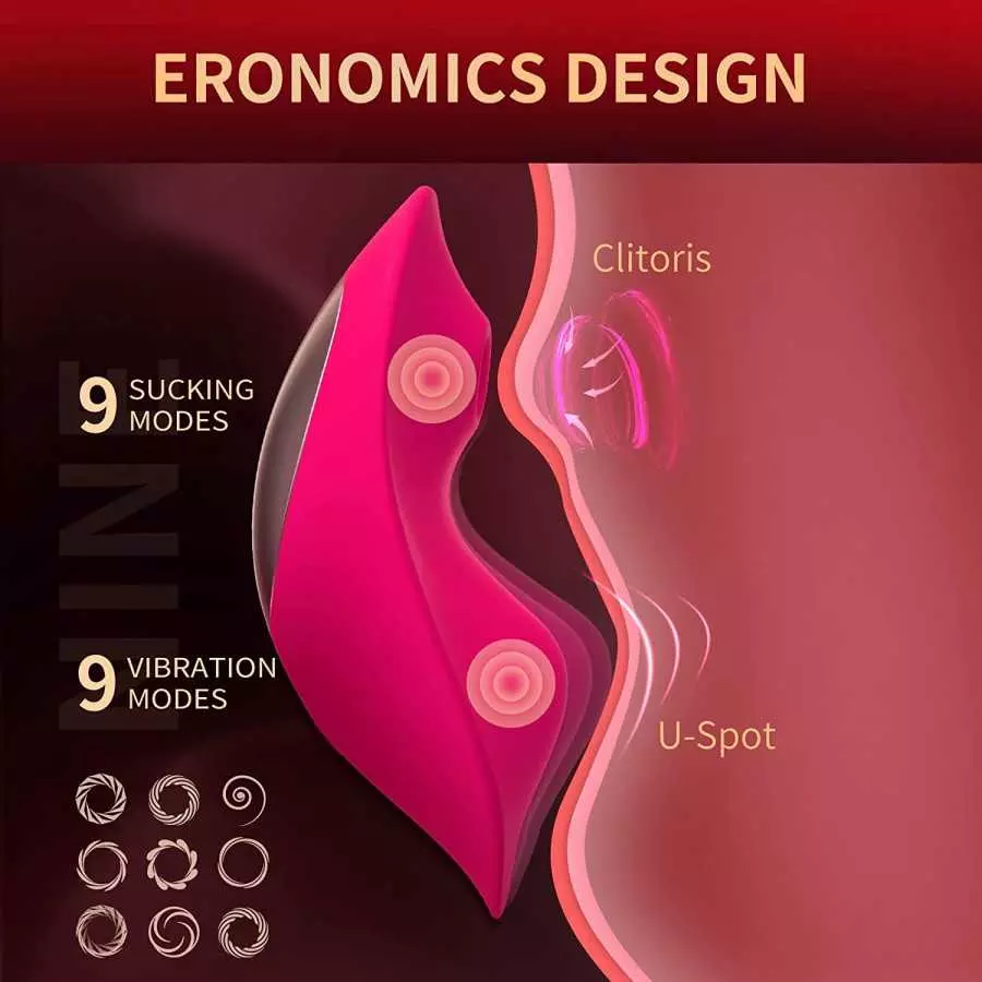 Remote Control Vibrator, Wearable Butterfly Panty Vibrator for Women, Wearable Sex Stimulator Clit G spot Vibrator with 18 Sucki