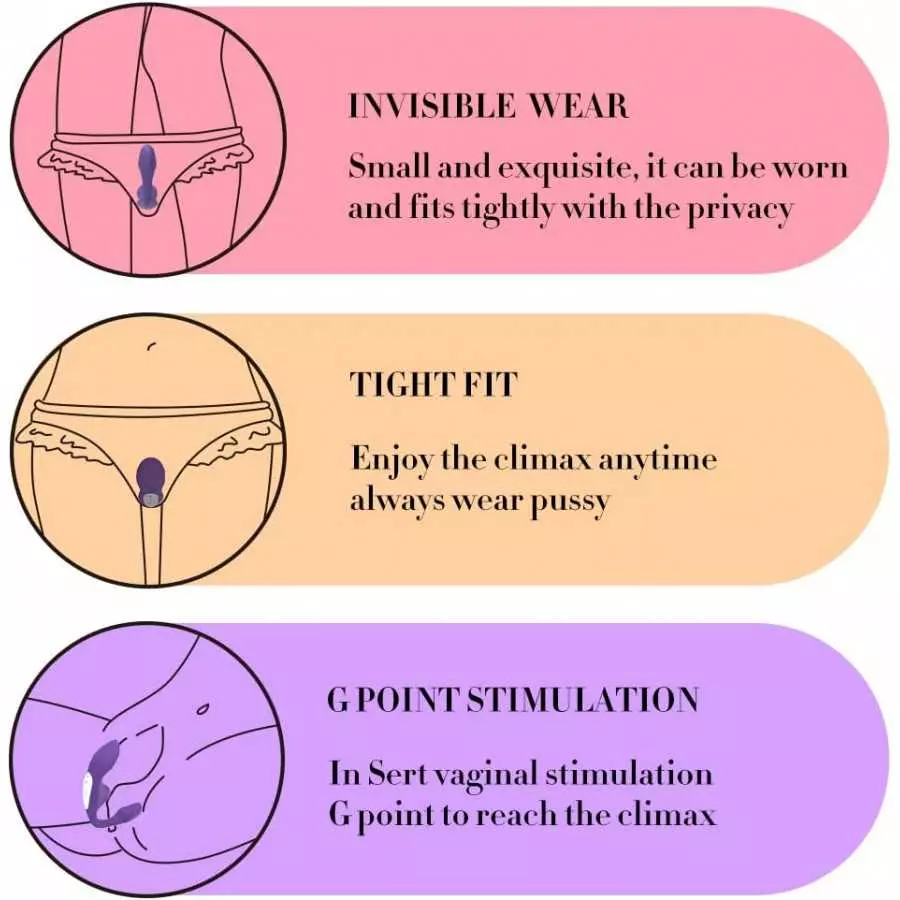 STIRLOVE Wearable Vibrator with Butt Plug Egg Vibrator for Woman Pleasure, Remote Control Triple Stimulation 7 Modes Clitoral Vi