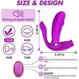 3 in 1 G-Spot Vibrator with Remote Control Adult Sex Toys - Wearable Panty Vibrator Sex Stimulator with 8 Vibrating Modes - Wate