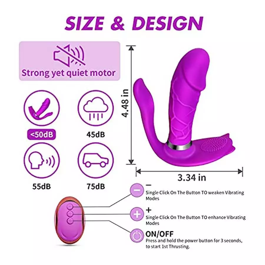 3 in 1 G-Spot Vibrator with Remote Control Adult Sex Toys - Wearable Panty Vibrator Sex Stimulator with 8 Vibrating Modes - Wate