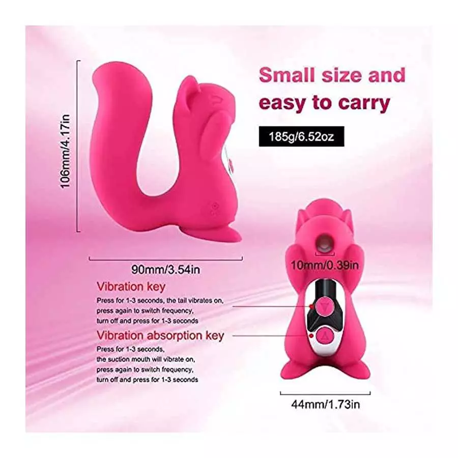 Squirrel Sucking Vibrator Cute Squirrel Sucking Vibrator Clitoris Nipples Vaginal Stimulation Anal Sex Toys ~ Suitable for Women