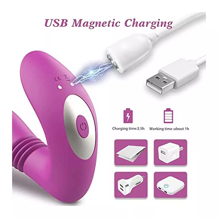 Clitoral G-spot Thrust Vibrator for Women, Panty Vibrator Sex Toys for Female with 9 Vibration Modes, Wearable Butterfly Vibrato