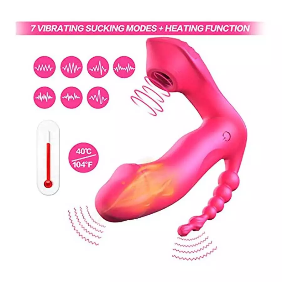 GAIWU 3 in 1 Wearable Butterfly Panty Vibrator with Remote Control, Clitoral G Spot Anal Sex Stimulator Toy with 7 Vibration Mod