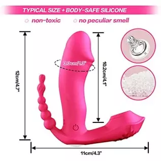 GAIWU 3 in 1 Wearable Butterfly Panty Vibrator with Remote Control, Clitoral G Spot Anal Sex Stimulator Toy with 7 Vibration Mod