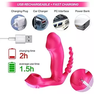 GAIWU 3 in 1 Wearable Butterfly Panty Vibrator with Remote Control, Clitoral G Spot Anal Sex Stimulator Toy with 7 Vibration Mod