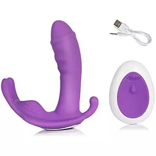 10 Speeds Butterfly Vibrator Wearable Panties,APP Wireless Remote Control Pants Clit Stimulator Sex Toy for Couple,Purple