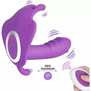 10 Speeds Butterfly Vibrator Wearable Panties,APP Wireless Remote Control Pants Clit Stimulator Sex Toy for Couple,Purple 10 Speeds Butterfly Vibrator Wearable Panties,APP Wireless Remote Control Pants Clit Stimulator Sex Toy for Couple,Purple