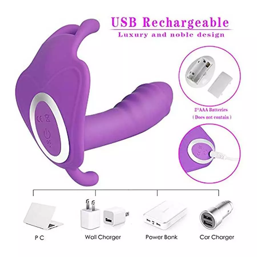 10 Speeds Butterfly Vibrator Wearable Panties,APP Wireless Remote Control Pants Clit Stimulator Sex Toy for Couple,Purple