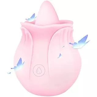 Rose Toy Vibrator for Woman, Rose Vibrator Clitoral One-Button Control 7 Lick-Vibrating Toys, Mini Rose Vibrator for Women Mastu