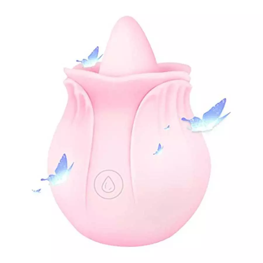 Rose Toy Vibrator for Woman, Rose Vibrator Clitoral One-Button Control 7 Lick-Vibrating Toys, Mini Rose Vibrator for Women Mastu