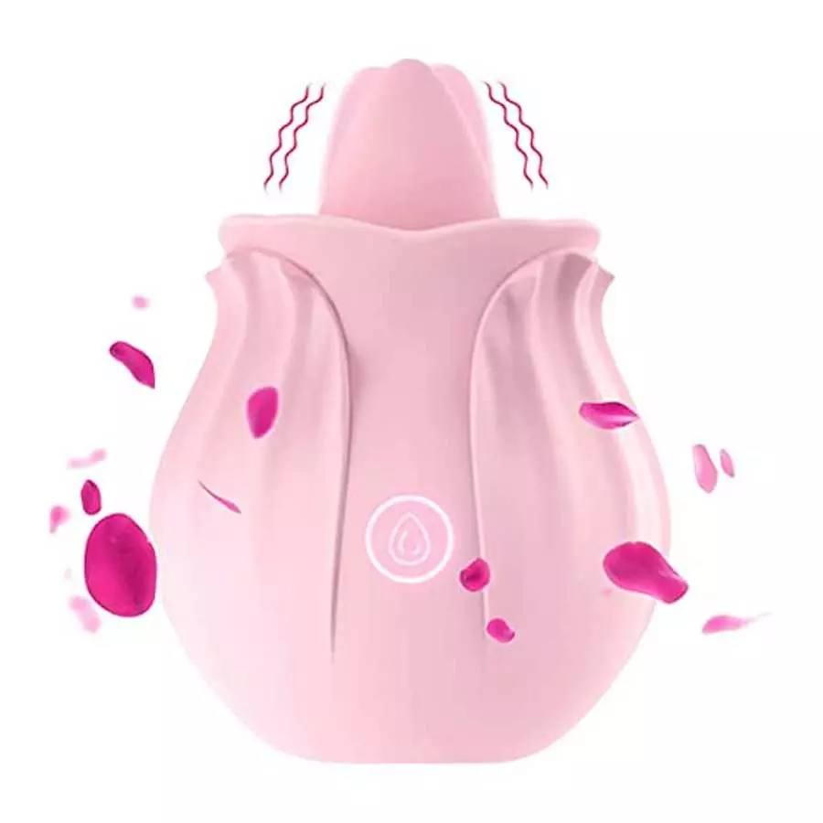 Rose Toy Vibrator for Woman, Rose Vibrator Clitoral One-Button Control 7 Lick-Vibrating Toys, Mini Rose Vibrator for Women Mastu