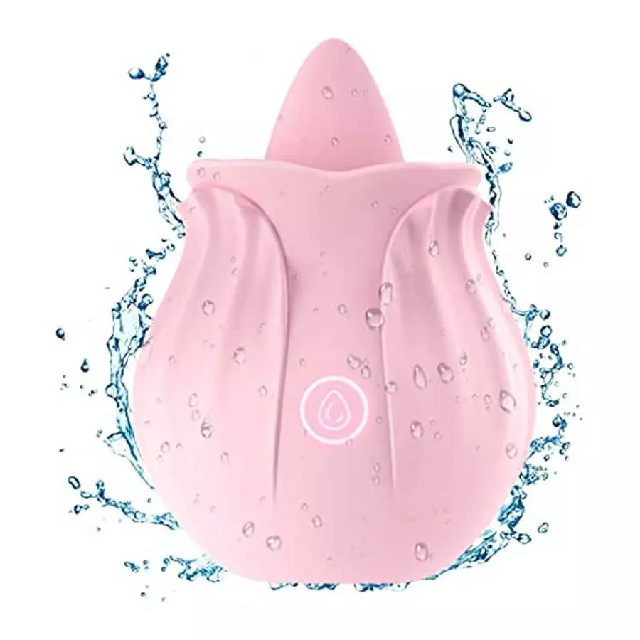 Rose Toy Vibrator for Woman, Rose Vibrator Clitoral One-Button Control 7 Lick-Vibrating Toys, Mini Rose Vibrator for Women Mastu