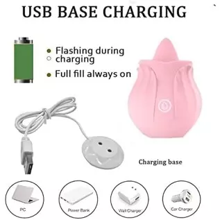 Rose Toy Vibrator for Woman, Rose Vibrator Clitoral One-Button Control 7 Lick-Vibrating Toys, Mini Rose Vibrator for Women Mastu