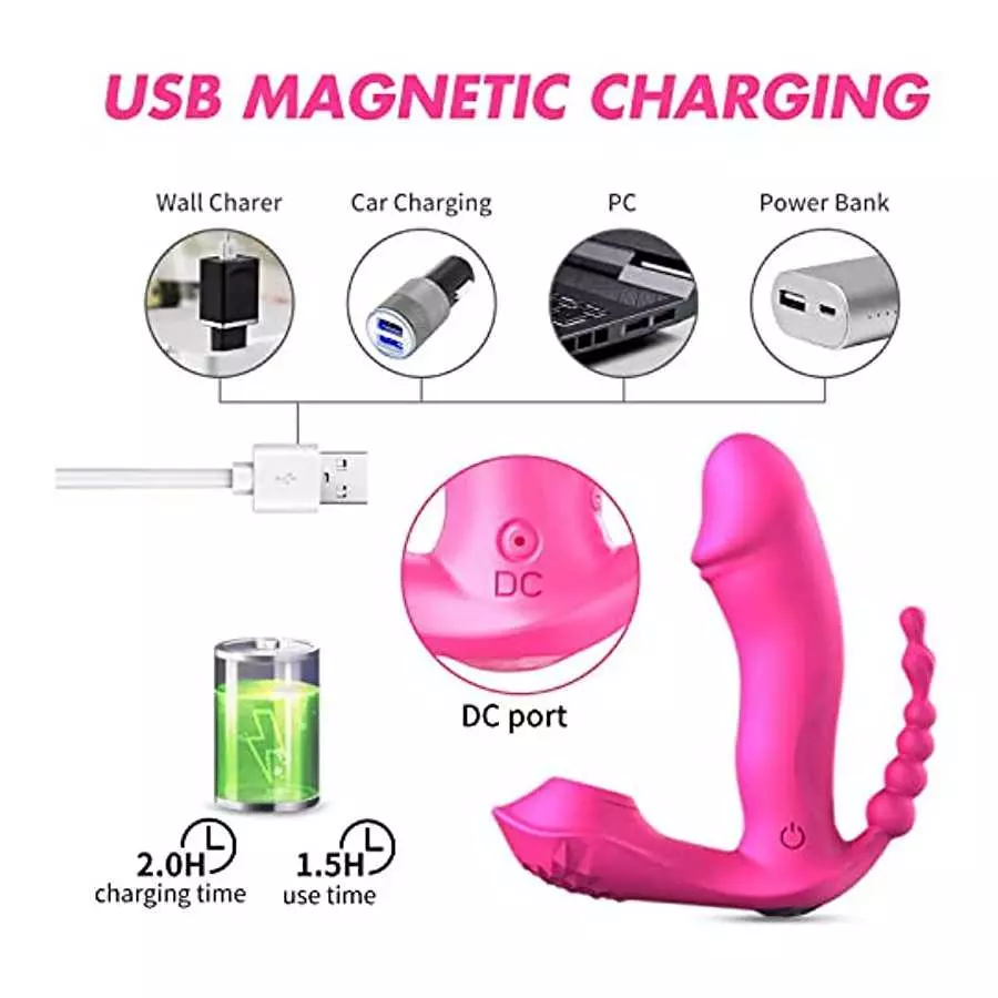 Wearable Panty Vibrator Sex Stimulator for Women, Clitoral G Spot Anal Butterfly Vibrating Panties with 8 Vibration Modes Waterp