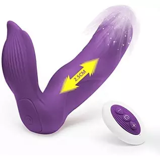 Thrusting G Spot Wearable Vibrator with Remote Control (Mauve)