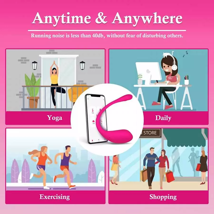 App Remote Control Silicone Waterproof Vibrator with Music Sync, Partner & Wireless Control G Spot Stimulator Sex Toys for Women