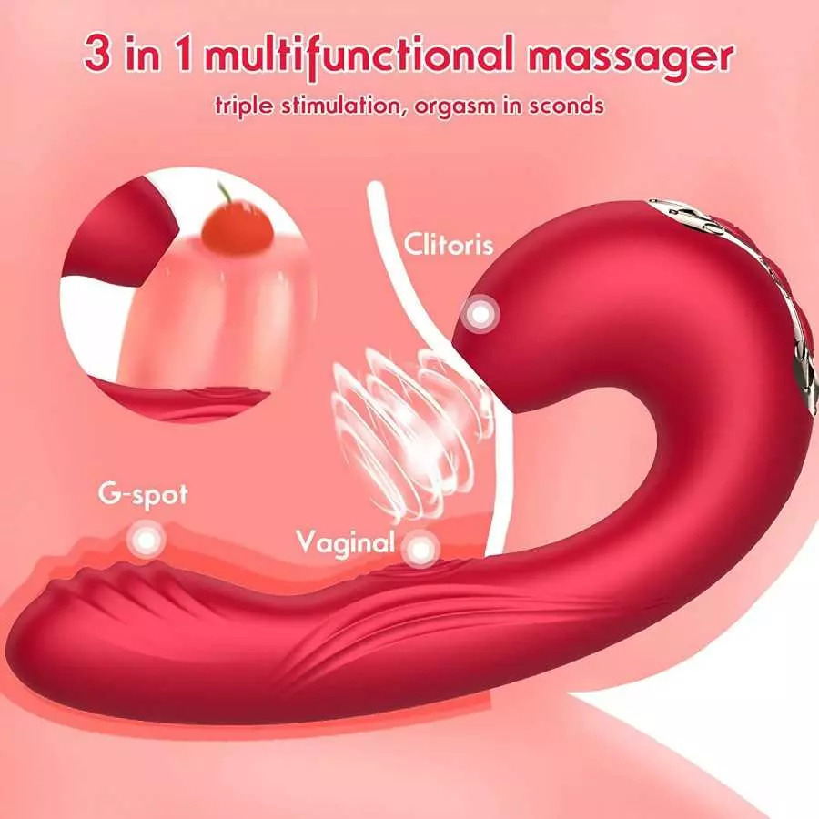 Slap Sucking Vibrator 7-Frequency Powerful Female Vibrator 10-Frequency Pulsating Vibrator, Full Body Water Resistant, Bathroom 
