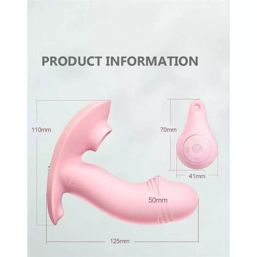 Wireless Remote-Control Vibrator, Wearable Silicone Butterfly Dildo Vibrator with 10 Vibration Modes Waterproof G-Spot Clitoris 