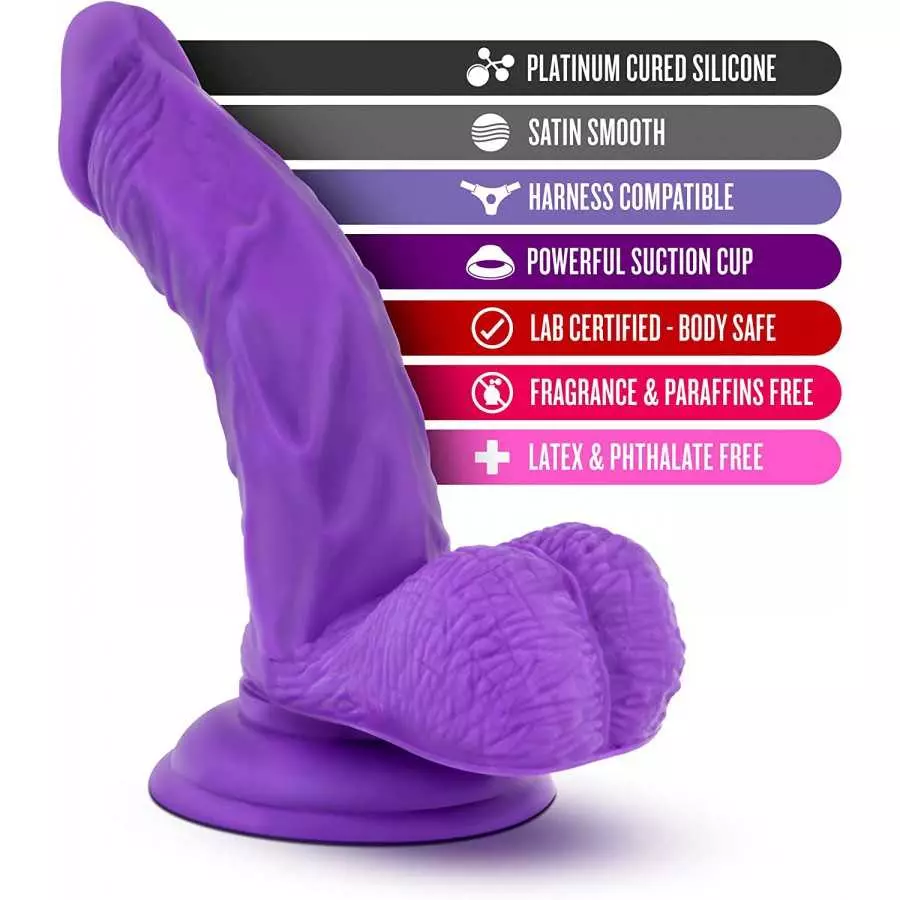 Ruse - Magic Stick - 7" Realistic G Spot Stimulating Curved Ultrasilk Smooth Soft Platinum Cured Puria Silicone Dildo - Suction 