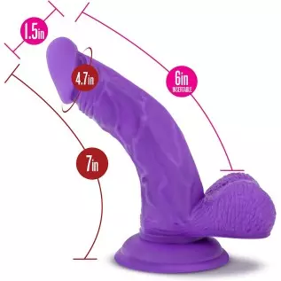 Ruse - Magic Stick - 7" Realistic G Spot Stimulating Curved Ultrasilk Smooth Soft Platinum Cured Puria Silicone Dildo - Suction 