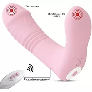 Thrusting G Spot Vibrator with Clit Tongue , Wearable Vibrator 3 Pulsing & 10 Vibrations with Remote, Adult Sex Toys for Women Thrusting G Spot Vibrator with Clit Tongue , Wearable Vibrator 3 Pulsing & 10 Vibrations with Remote, Adult Sex Toys for Women