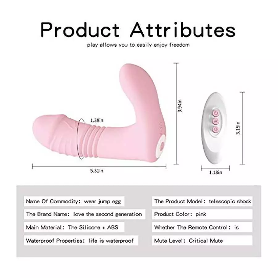 Thrusting G Spot Vibrator with Clit Tongue , Wearable Vibrator 3 Pulsing & 10 Vibrations with Remote, Adult Sex Toys for Women