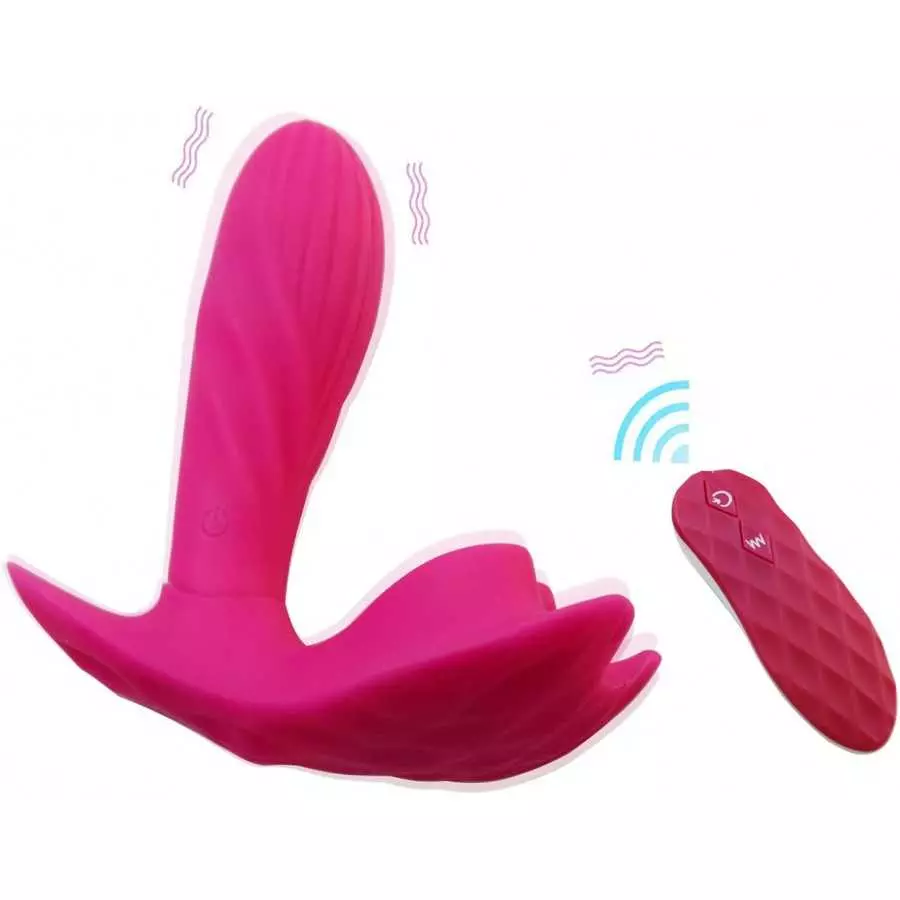 Wireless Remote-Control Heated-Instruction Manual Vibrator, Wearable Silicone Butterfly Dildo Vibrator with 10 Vibration Modes W