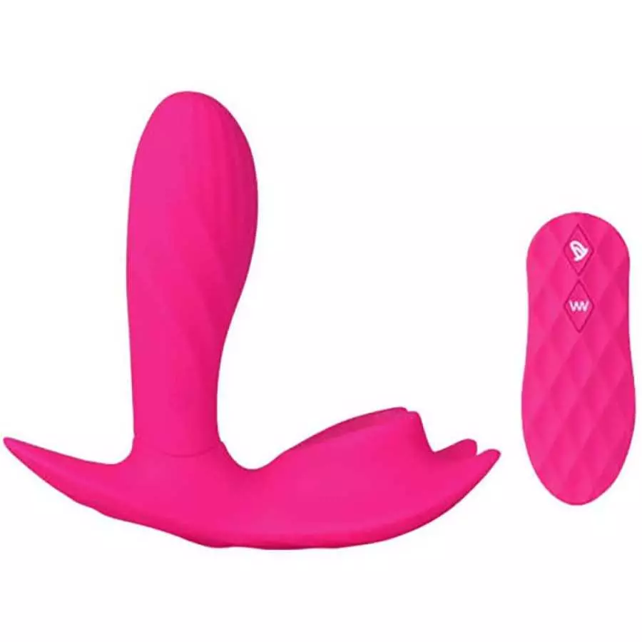 Wireless Remote-Control Heated-Instruction Manual Vibrator, Wearable Silicone Butterfly Dildo Vibrator with 10 Vibration Modes W