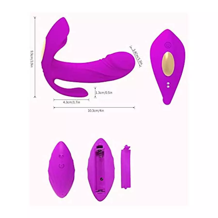 Wearable Vibrator Sex Stimulator for Women, Clitoral G Spot Anal Vibrator Butterfly Vibrating with Remote Control, Waterproof Wo