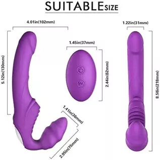 Vibrator Removable Dildo Strapless Strap on, Wearable Butterfly Vibrators Thrusting for G Spot Clit Stimulation with Triple Moto