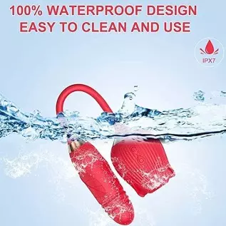 Rose Vibrator Toy for Women - 3 in 1 Clitoral Stimulator Tongue Licking Thrusting Vibrator with 10 Modes, Rose Adult Sex Toys Ga